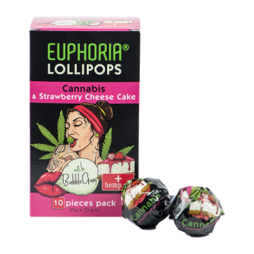 Euphoria Cannabis Lutscher Erdbeer-Käsekuchen 