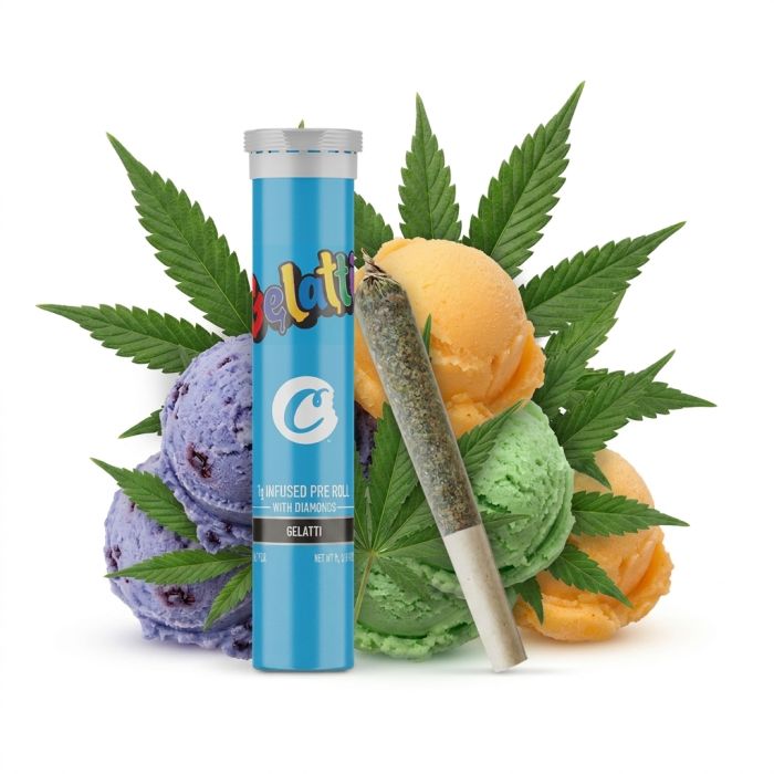 Cookies Infused Pre-Roll Gelatti 1g Verpackung Detailaufnahme