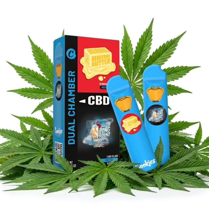 Cookies CBD Dual Chamber Vape Berniehanna Butter & Long Island mit zwei Geschmackskammern