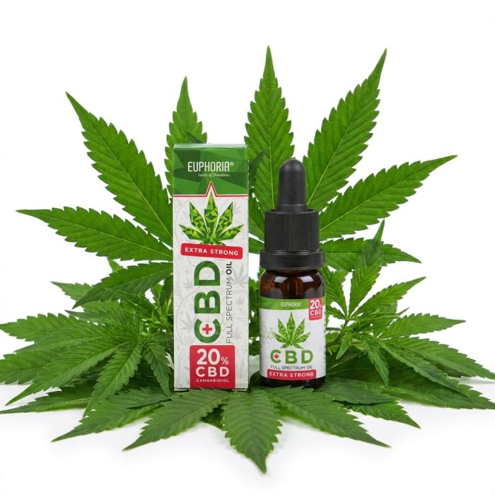 Euphoria CBD Öl 20% Vollspektrum in Glasflasche mit Pipette