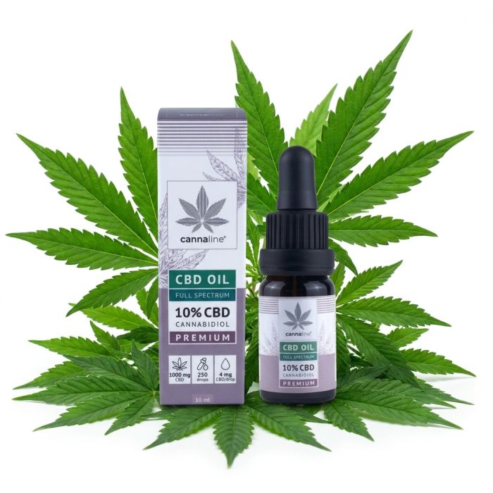 Cannaline Premium CBD-Öl 10% in Braunglasflasche mit Pipette