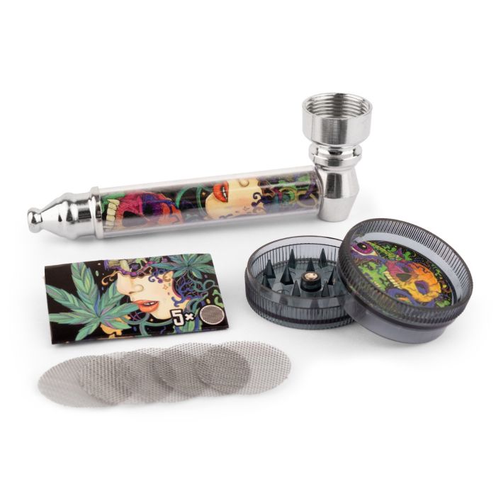Euphoria 3 IN ONE Metal Pipe Box Kit Groovy Verpackung und Ansicht