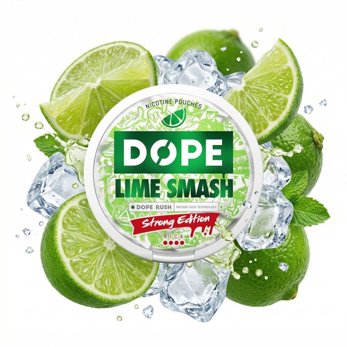 Dope Lime Smash Strong Nicotine Pouches Limette Slim-Format Dose