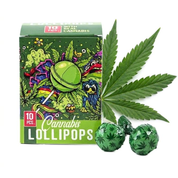 Euphoria Cannabis Lutscher Cannabis grüner Lolli mit Hanfextrakt und Krautaroma