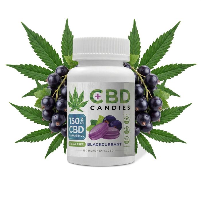 Euphoria CBD Bonbons Blackcurrant Metalldose mit fruchtigen Cannabidiol-Bonbons