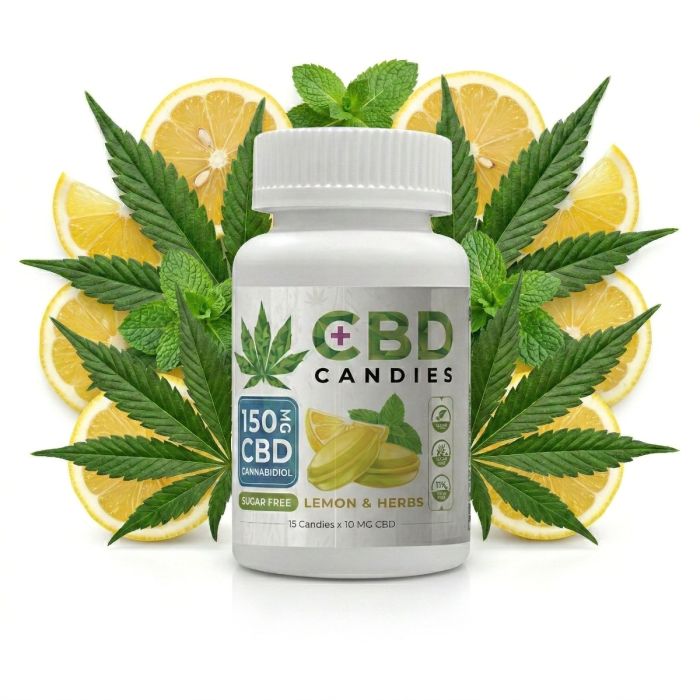 Euphoria CBD Bonbons Lemon & Herbs Hanf-Lutschbonbons mit Zitronen- und Kräutergeschmack