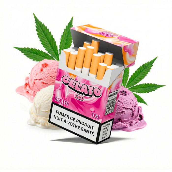 COCORI KUSH CBD Zigaretten COCORIBUD Gelato Packung mit vorgerollten hanfbasierten Zigaretten