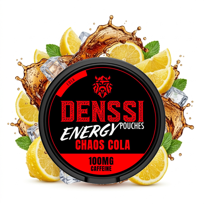 DENSSI ENERGY Chaos Cola Energy Pouches Dose mit 20 Beuteln der Sorte Chaos Cola