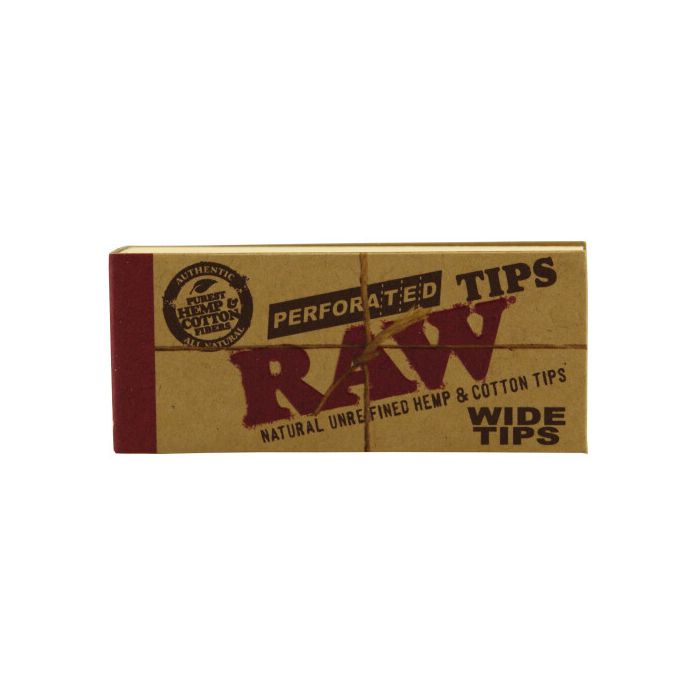 RAW Perforated Wide Tips unbleached Filtertips Heftchen für perfekten Durchzug