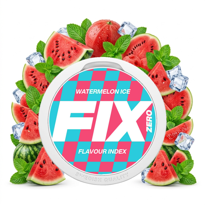 FIX ZERO Watermelon Ice Dose mit nikotinfreien Watermelon-Ice-Pouches im Slim-Format