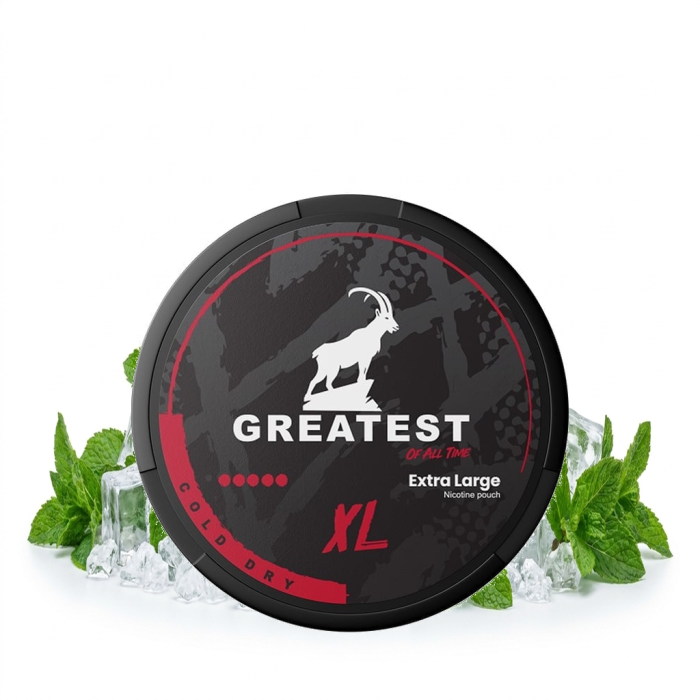 Greatest COLD DRY XL Nikotinbeutel-Dose mit 20 Portionen im Large-Format und 16 mg Nikotin pro Beutel