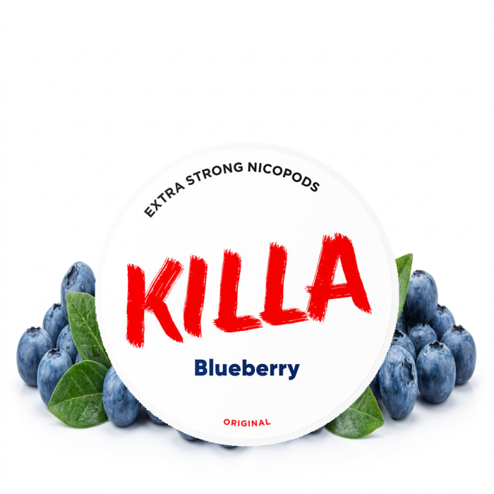 Σακουλάκια νικοτίνης Killa Blueberry Slim DOSE με γεύση μπλούμπερι και 16mg νικοτίνη ανά σακουλάκι