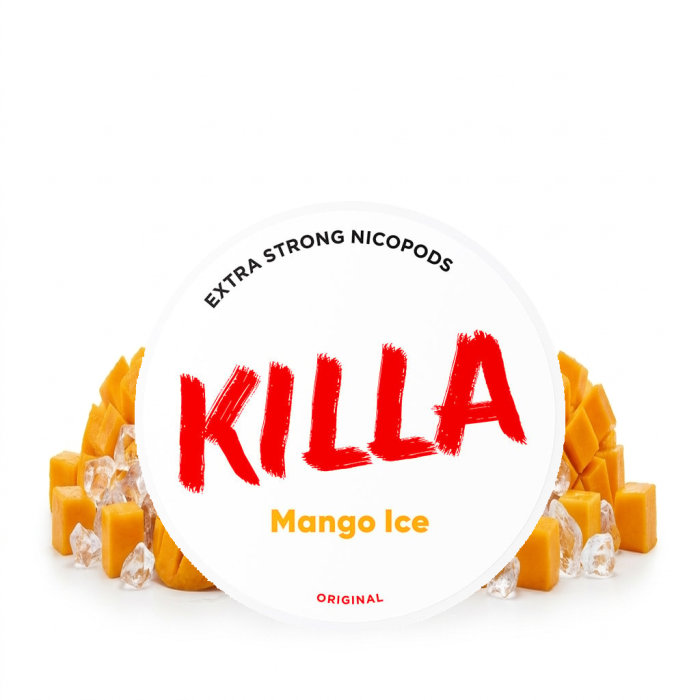 Killa Mango ICE nicotine pouch in Slim format with mango flavour and icy coolness