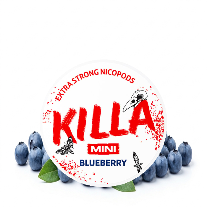 Κουτί φακελιδίων νικοτίνης Killa MINI Blueberry με γεύση μπλουμπέρι σε μορφή mini