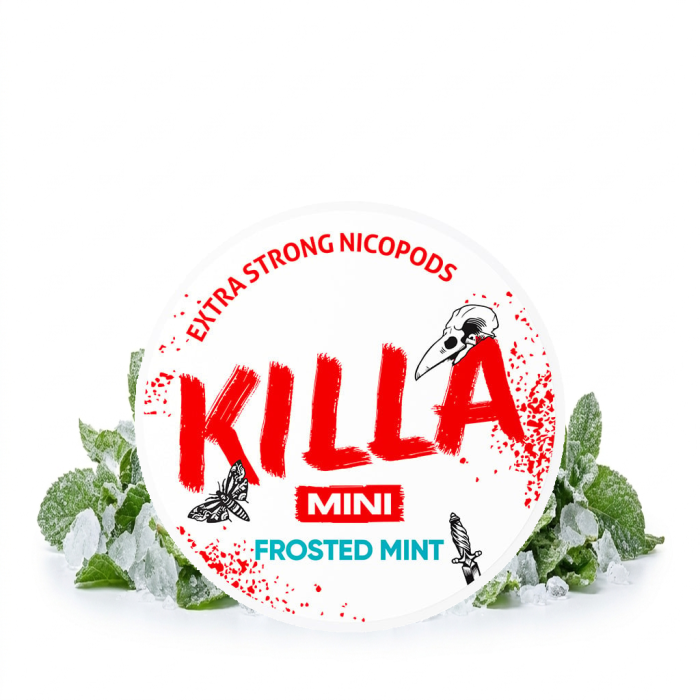 Killa MINI Frosted Mint Nikotinbeutel Dose mit Mini-Portionen in gefrorener Minze