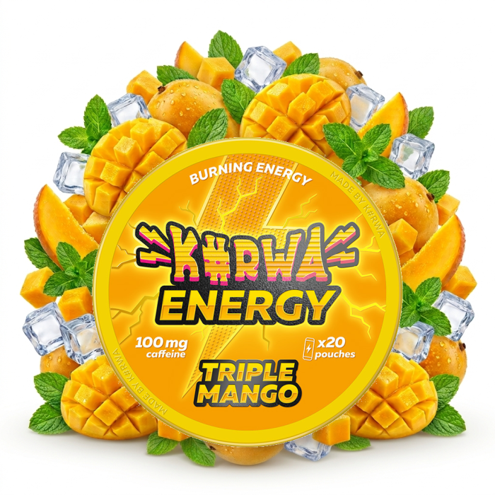 KURWA ENERGY Triple Mango Energy Pouches Dose mit 20 Beuteln