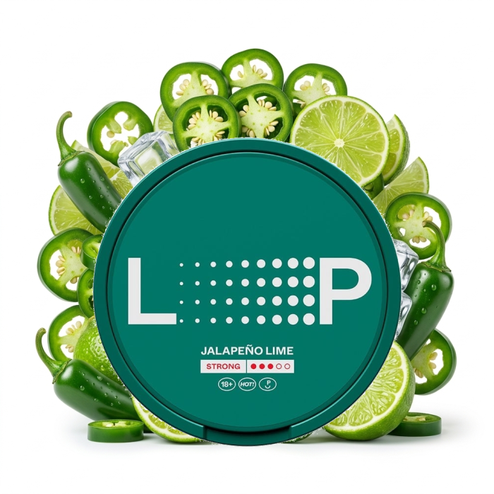 LOOP Jalapeño Lime Strong – tabakfreie Nicotine Pouches im Slim-Format mit 16 mg Nikotin pro Beutel