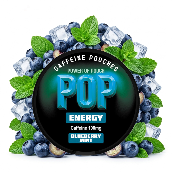 POP ENERGY Blueberry Mint Energy Pouches Dose mit 20 Beuteln in der Sorte Blueberry Mint