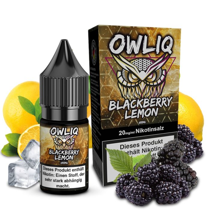 OWLIQ Nikotinsalz Overdosed Blackberry Lemon 10ml Liquidflasche mit Brombeeren und Zitronen Abbildung