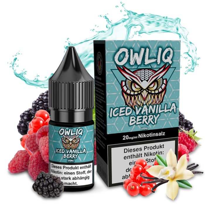 OWLIQ Nikotinsalz Overdosed Iced Vanilla Berry Liquid Flasche
