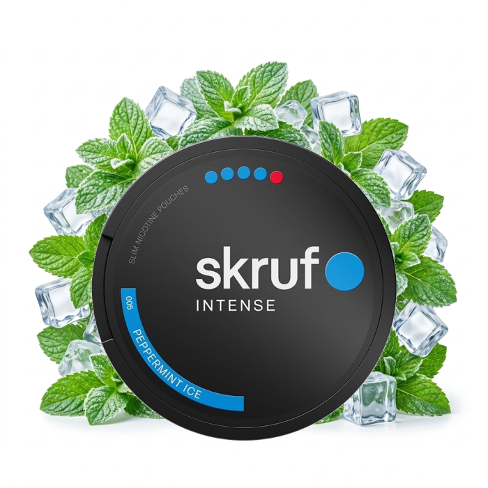 SKRUF Intense No.005 Peppermint Ice Nikotinbeutel in Slim-Format mit Pfefferminz-Geschmack
