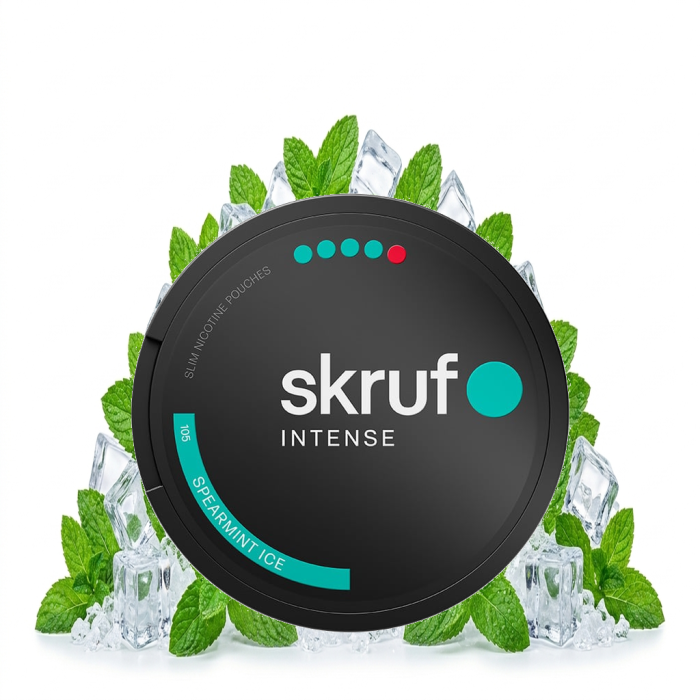 SKRUF Intense No.105 Spearmint Ice Ultra Strong Nicotine Pouches im Slim-Format