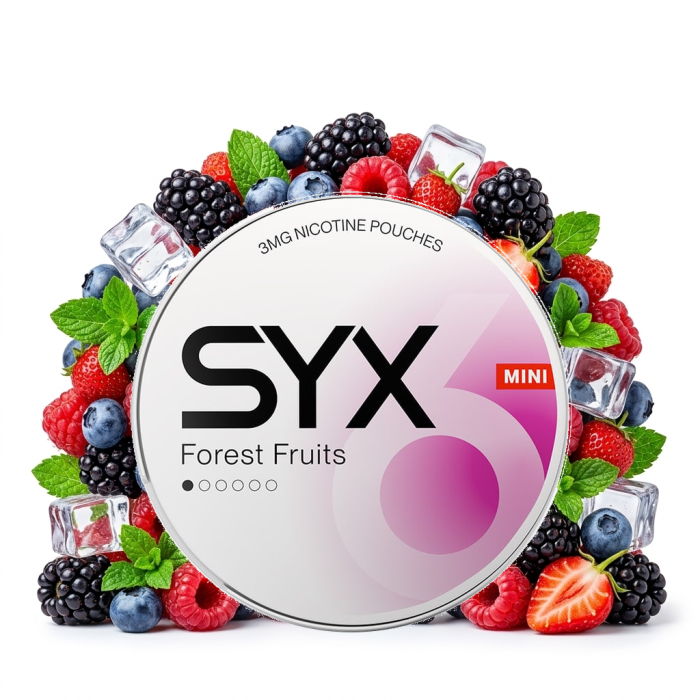 SYX Forest Fruit Mini Medium Nikotinbeutel-Dose, Mini-Format mit Waldbeeren-Geschmack