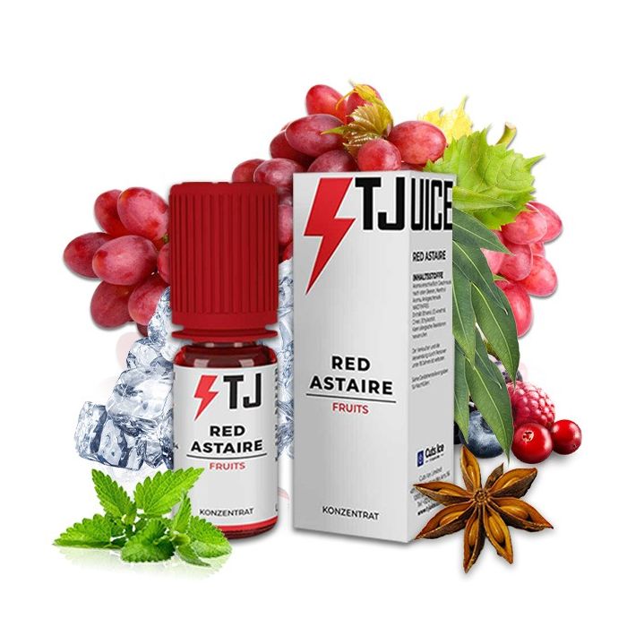 T-Juice Red Astaire 10ml Aroma Fläschchen für E-Zigaretten mit rotem Beeren-Menthol-Design