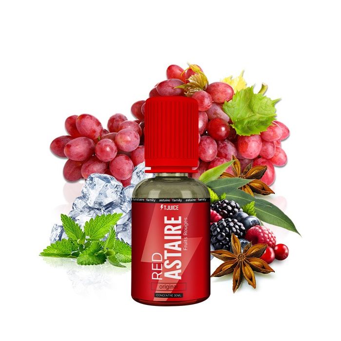 T-Juice Red Astaire 30ml Aroma Flasche mit Beeren- und Menthol-Design