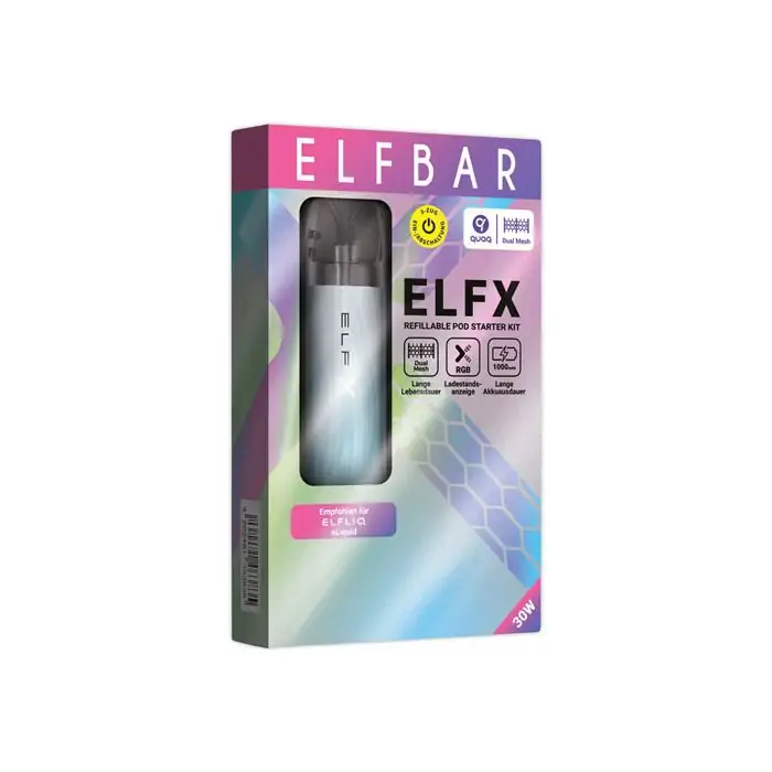 Elfbar ELFX Refillable Pod Kit – Silver-Blue