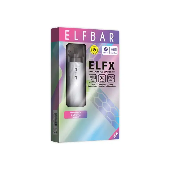 Elfbar ELFX Refillable Pod Kit – Silver