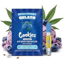 Cookies Infused Cartridge Huckleberry Gelato 1ml im Glasbehälter mit Edelstahl-Aufsatz