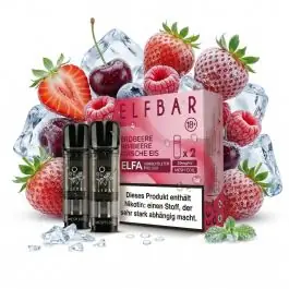 Elf Bar ELFA Prefilled Pods Strawberry Raspberry Cherry Ice Doppelpack mit zwei vorbefüllten Liquid-Pods für das ELFA System