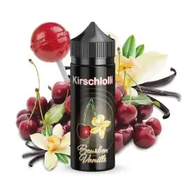 Kirschlolli Bourbon Vanille Aroma 10ml Longfill Flasche vor neutralem Hintergrund