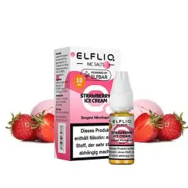 ELFLIQ Strawberry Ice Cream Nikotinsalz 10ml Flasche mit Erdbeereis Geschmack