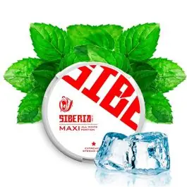 Siberia -80 All White Maxi Nicotine Pouches Dose im extragroßen Format für intensive Minz-Frische