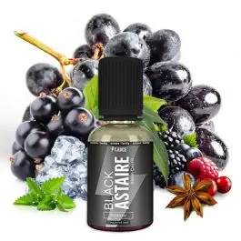 T-Juice Black Astaire 30ml Aroma Flasche mit rotem Etikett vor hellem Hintergrund für E-Zigaretten Selbstmischer.