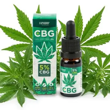 Euphoria CBG Öl 5% in Glasflasche mit Tropfer, pflanzliches Cannabinoid-Öl