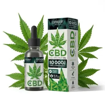 Euphoria 10000 mg CBD Öl MCT in 30 ml Glasflasche mit Dosierpipette