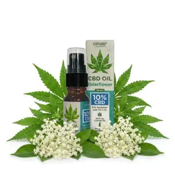 Euphoria 10% CBD Öl mit Holunderblüte im Flakon