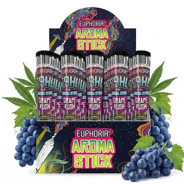 Euphoria T9HC Aromatic Sticks Grape Kush (20 pcs), in display