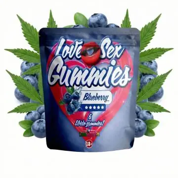 CANNAShock Love Sex Gummies Blueberry Verpackung mit fruchtigen Libido Boost Fruchtgummis