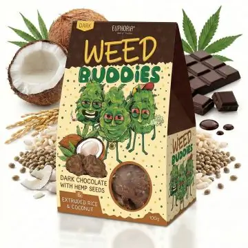 Euphoria Weed Buddies Dark Hanf-Keks Packung mit feinherber Schokolade