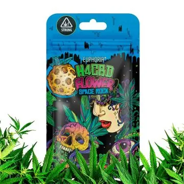 Euphoria 70% H4CBD Flowers Space Rock veredelte Hanfblüte mit glänzender Kristallkruste