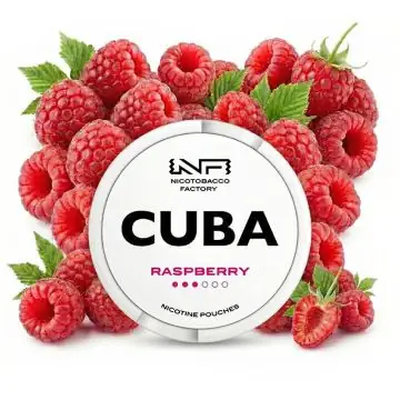 CUBA Nicotine Pouches Raspberry Medium Dose im schlanken Slim-Format mit Himbeer-Geschmack
