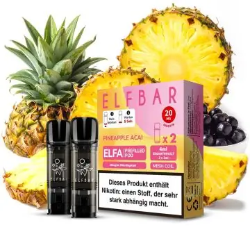 Elf Bar ELFA Prefilled Pods Pineapple Acai Doppelpack mit Verpackung