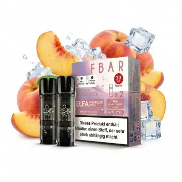 Elf Bar ELFA Prefilled Pods Peach Ice 2er Packung mit Pfirsichgeschmack und Menthol-Note