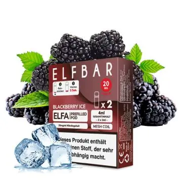 Elf Bar ELFA Prefilled Pods Blackberry Ice in der Verpackung mit zwei Liquid-Kartuschen