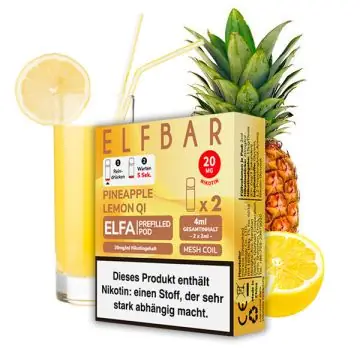 Elf Bar ELFA Prefilled Pods Pineapple Lemon QI Packung mit zwei vorbefüllten Liquid-Pods