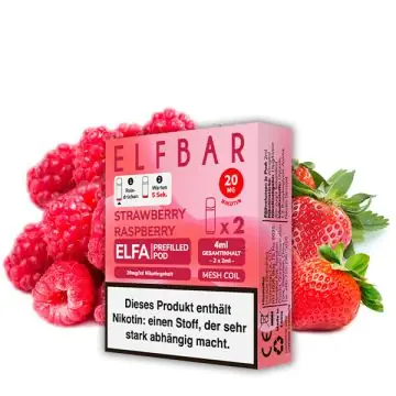 Elf Bar ELFA Prefilled Pods Strawberry Raspberry Doppelpackung mit zwei Liquid-Kartuschen
